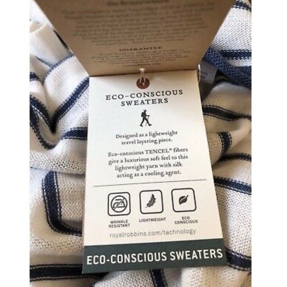 NWT Royal Robbins Calaveras Crew Striped Sweater - L - Picture 8 of 8